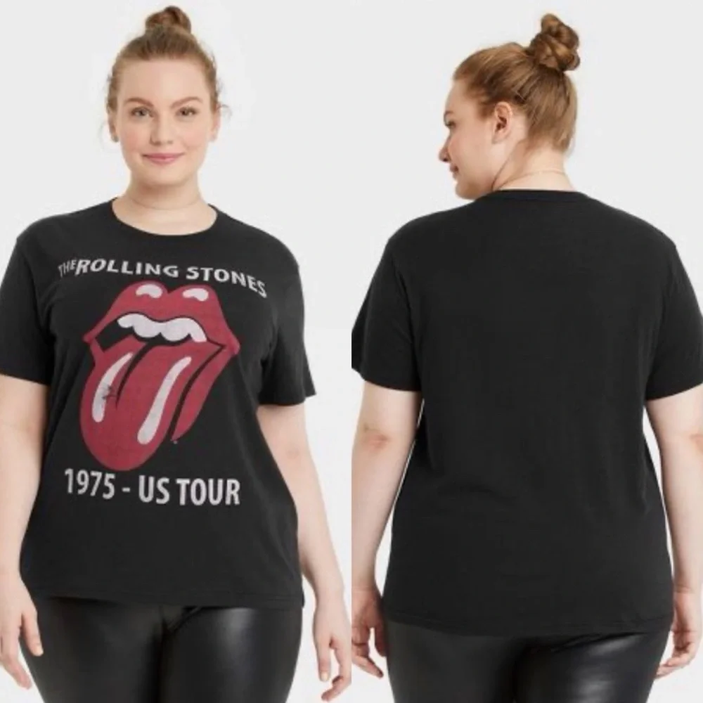 The Rolling Stones Black Graphic Cotton Tee Shirt Size Medium - Picture 1 of 5